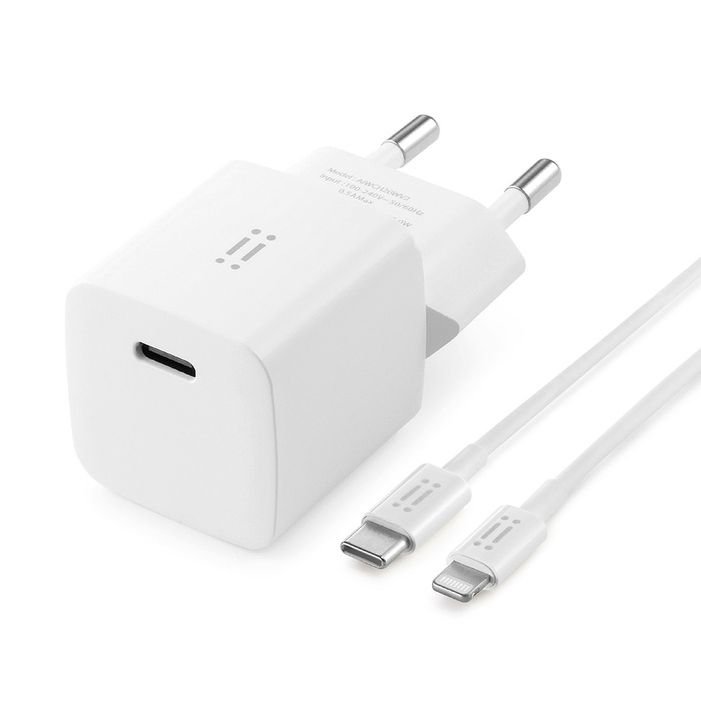 aiino Mav Alimentatore da rete USB-C 20W GaN + cavo Lightning/USB-C MFI