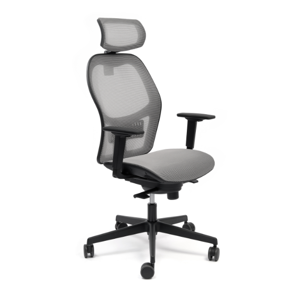 Sedia operativa Texas grigia poggiatesta regolabile in rete