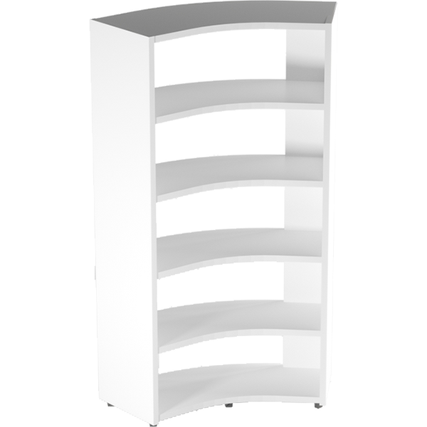 Libreria bifacciale 45° a 5 piani