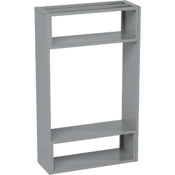 Libreria di metallo grande con panca centrale