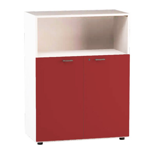 Libreria media a giorno sup. con ante