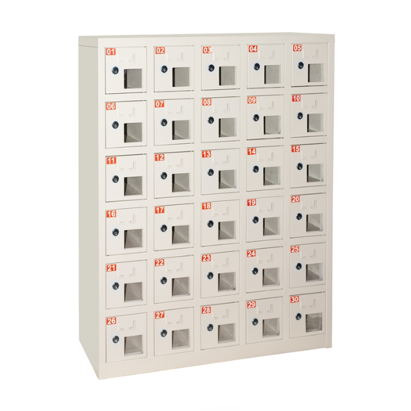 Box porta cellulari in metallo con finestra - 30 alloggiamenti