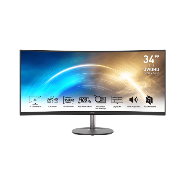 Monitor MSI PRO MP341CQ 34" VA 21:9 3440×1440 UltraWide QHD (UWQHD)
