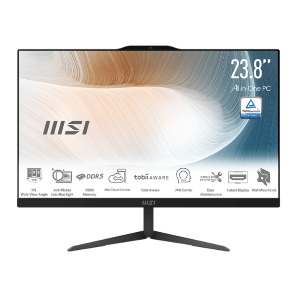 Pc AIO Modern AM242 1M-1640IT 23.8" LED FHD Core 7 150U - DDR4 16GB - 1000G M.2 PCIe SSD - Wi-Fi 6E+BT 5.3 - Windows 11 Pro